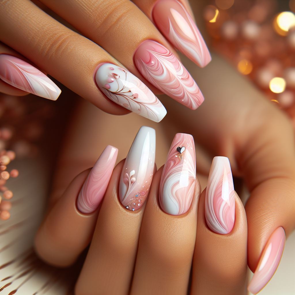 Pink & White Swirls